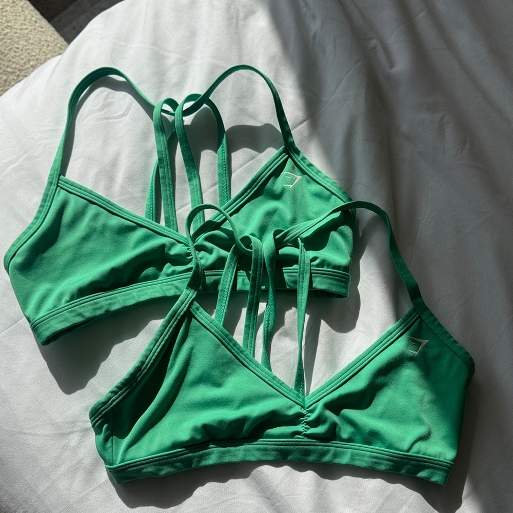 Gymshark Green Strappy Sports Bra Duo